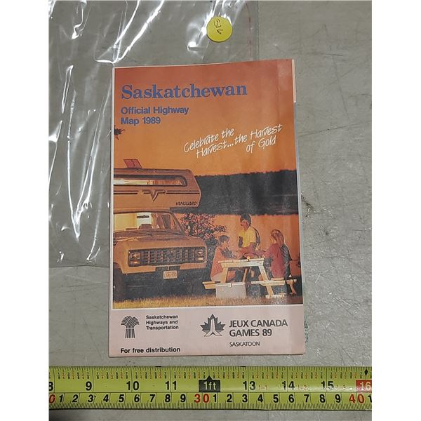 Saskatchewan 1989 Highway map