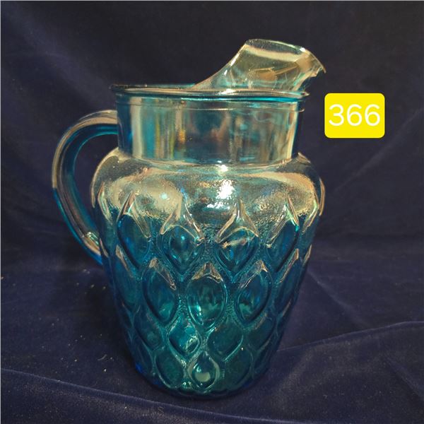 Vintage Anchor Hocking Madrid Blue Pitcher