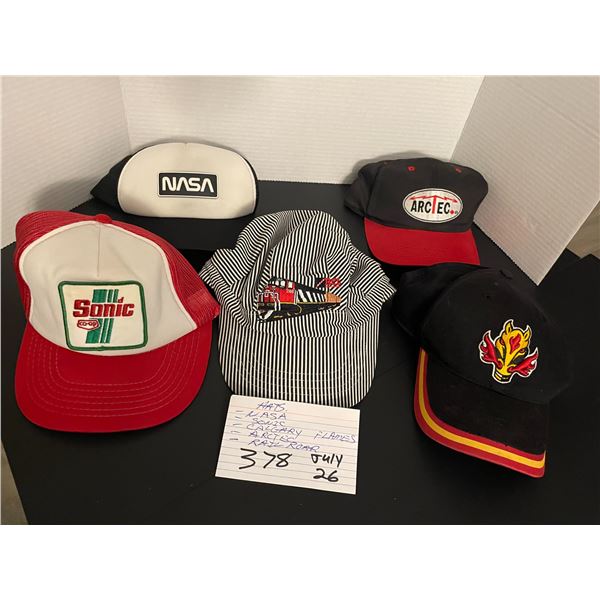 Hats - NASA, Sonic, Calgary Flames, Arctec, Railroad