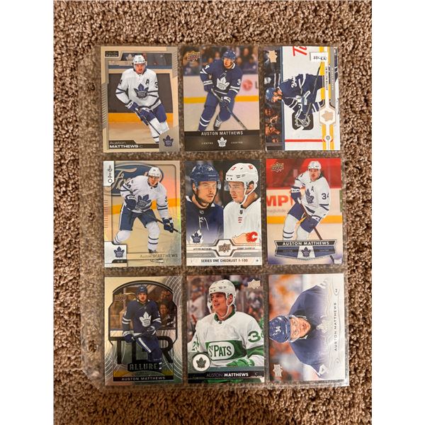 Austin Matthews Hockey Cards - 1 Sheet (9 Cards)