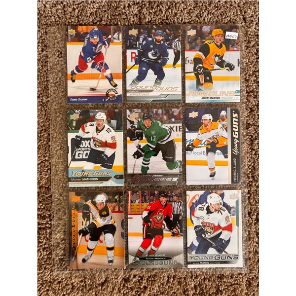 Young Guns Rookie Cards - 1 Sheet (9 Cards)