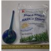 Image 1 : Vintage Flower Watering Bulb and 1 Kg Sun and Shade Lawn Seed Bag.