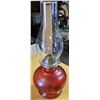 Image 1 : Vintage Red Glass Oil Lamp