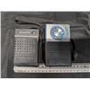 Image 1 : (2) Vintage Pocket Transistor Radios (Not Tested) w/ Leather Case