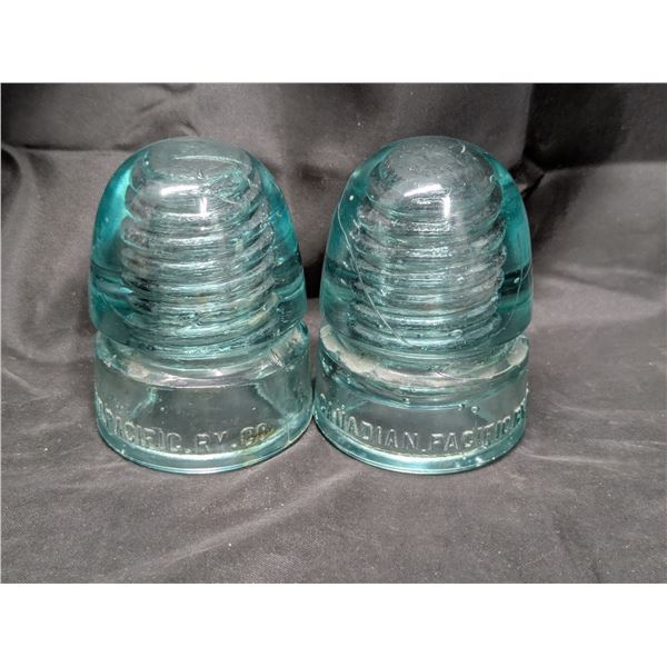 2 Green Canadian Pacific RY Insulators