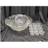 Image 1 : Vintage Glass Punch Bowl and 12 Glasses (Good Condition)