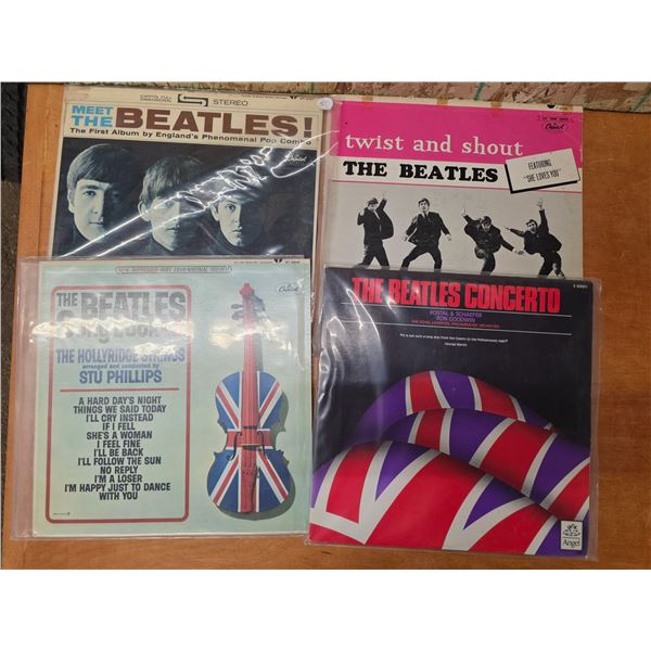 4 beatles vinyl records