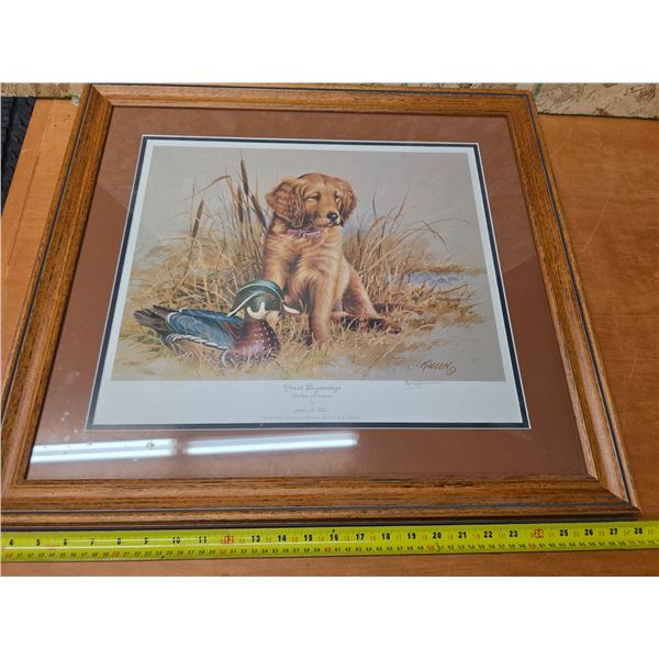 Ducks unlimited dog collection picture- 25" by 23"