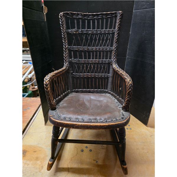 Small wicker rocking chair- 22"H
