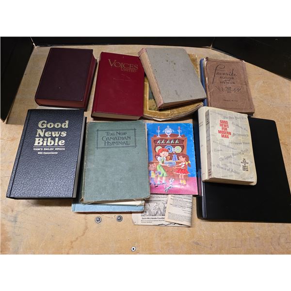 Lot of books and bibles