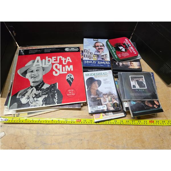 Lot of records, dvds and cds