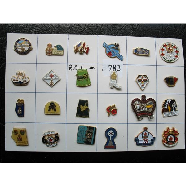 LOT OF 24 DIFFERENT ROYAL CANADIAN LEGION PIN  - Different Than Other Lots