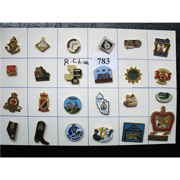 LOT OF 24 DIFFERENT ROYAL CANADIAN LEGION PIN  - Different Than Other Lots