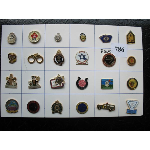 LOT OF 24 DIFFERENT RCMP and POLICE RELATED PIN - Different than next lot