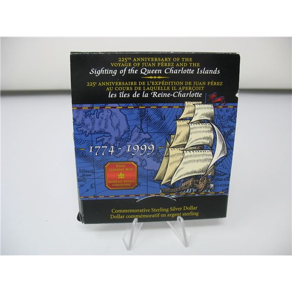 1999 BRILLIANT UNCIRCULATED SILVER DOLLAR - QUEEN CHARLOTTE ISLANDS - 225th ANNIV.