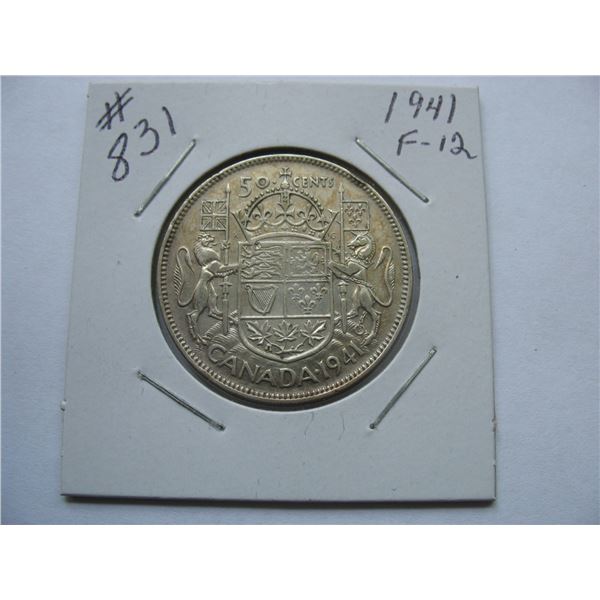 1941 CANADIAN SILVER 50 CENT COIN