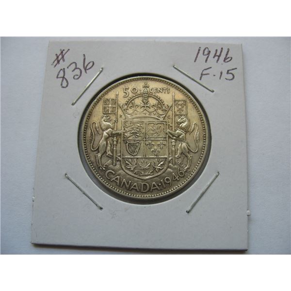 1946 CANADIAN SILVER 50 CENT COIN