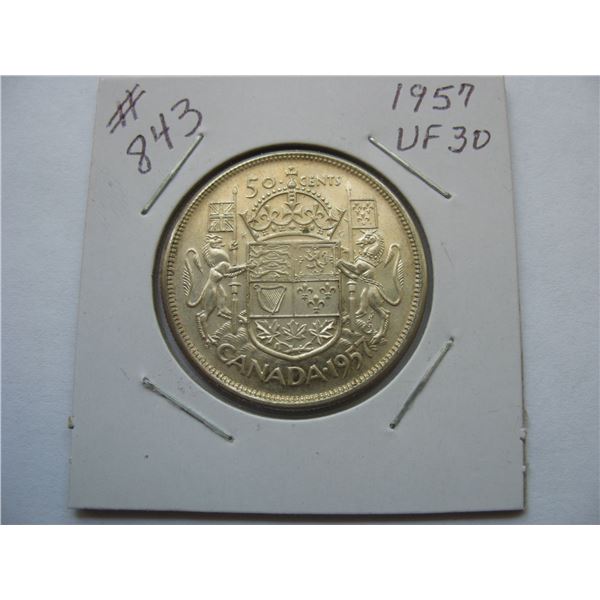 1957 CANADIAN SILVER 50 CENT COIN