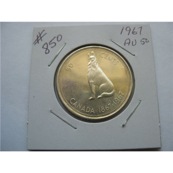 1967 CANADIAN SILVER 50 CENT COIN