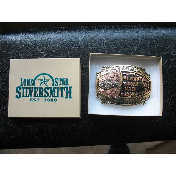 SASKATCHEWAN TEAM CATTLE PENNING ASSOCIATION BELT BUCKLE - LONE STAR SILVERSMITH