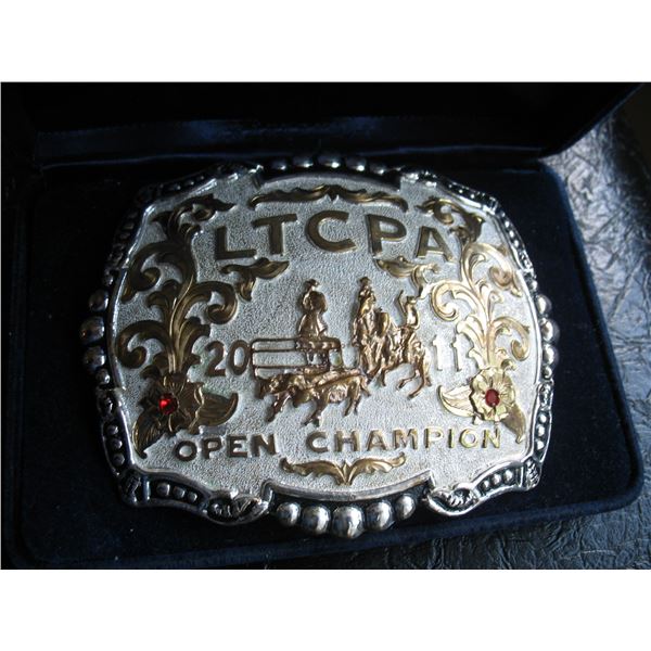 LAKELAND TEAM CATTLE PENNING ASSOCIATION BELT BUCKLE - MONTANA SILVERSMITH