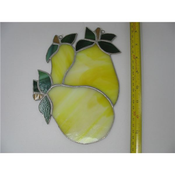 LARGE STAINED GLASS - FRUIT - PEARS