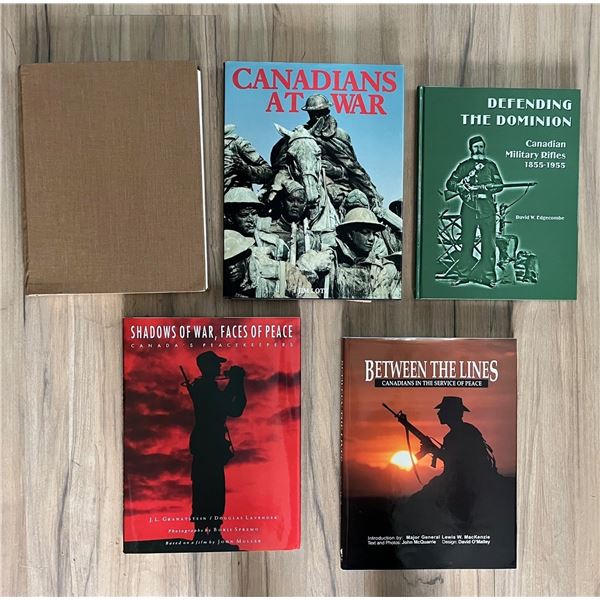 882 – Canadian Peacekeepers in war. Lot of 5 hardcover books.