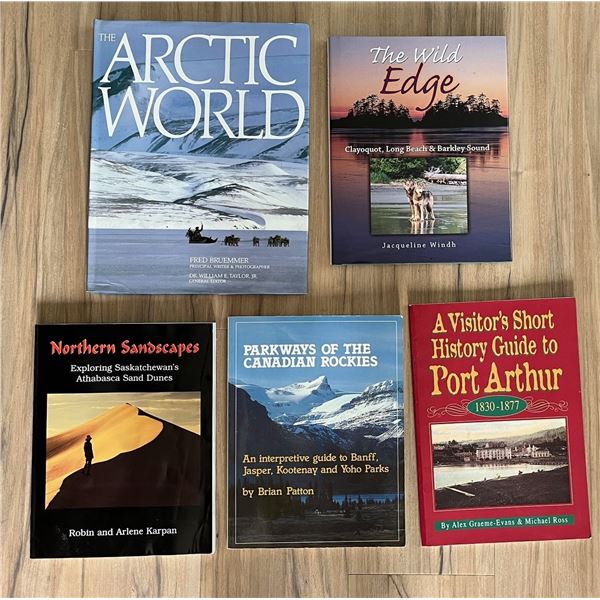 884 – Travel, adventure in Canada. Lot of 5 books. Arctic. Athabasca Sand Dunes. Port Arthu