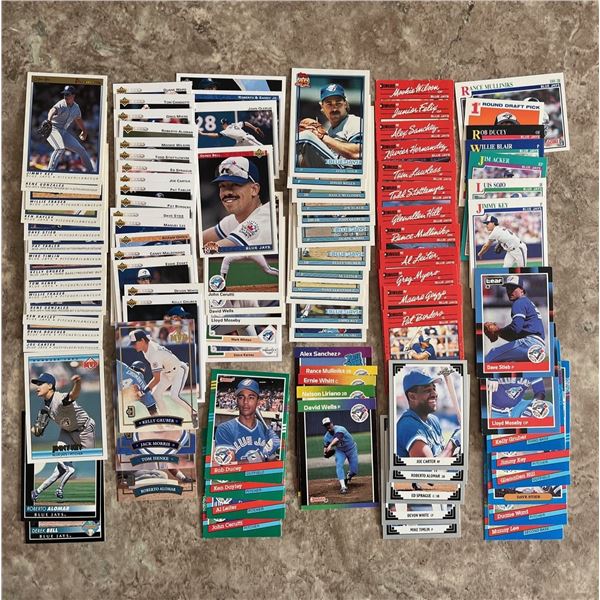 891 – Toronto Blue Jays Baseball Card lot of 100 different cards. Mixed brands. Mixed years