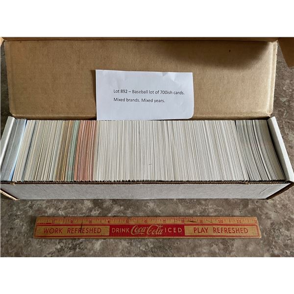 892 – Baseball lot of 700ish cards. Mixed brands. Mixed years.