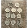 Image 2 : 895 – Coins. Lot of 11 American US silver dimes from 1950s.