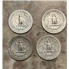 Image 2 : 897 – Coins. Lot of 4 American US silver quarters from 1940s.