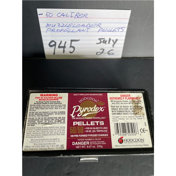 50 Caliber — Muzzleloader propellant pellets