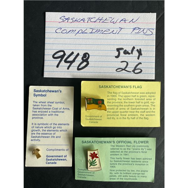 Saskatchewan compliment pins