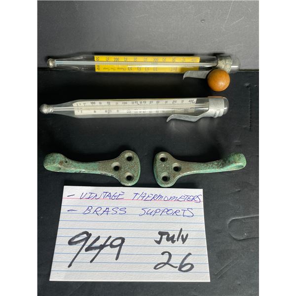 Vintage thermometers – brass supports