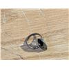 Image 2 : Sterling Ring w/ Black Gem Top Size 10.5 U50.5