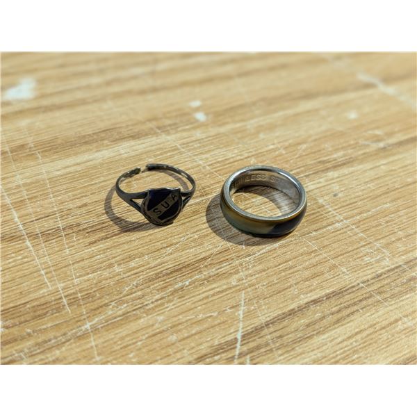 Sterling Steel Ring SUA Crest Design Size 18 U58 / Stainless Steel Colour Changing Ring 11.5 US 51.5