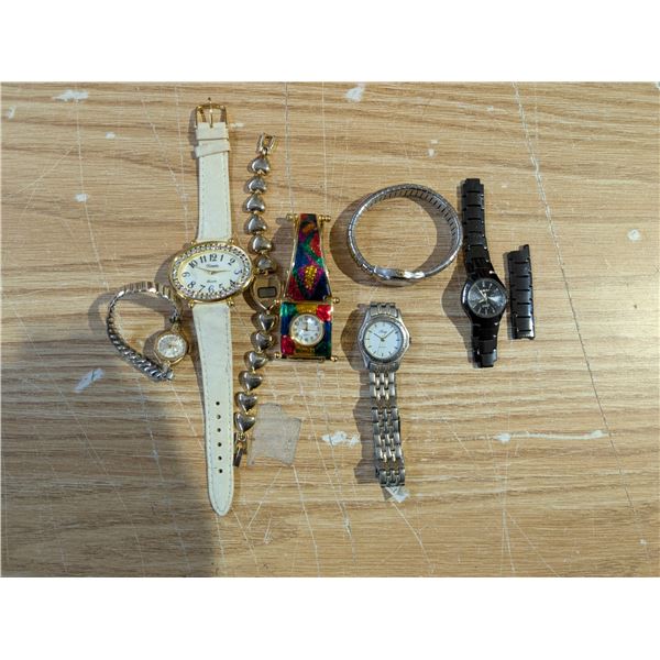 Bag full of Stainless steel Watches (new Batteries needed/Not working) Some Damaged