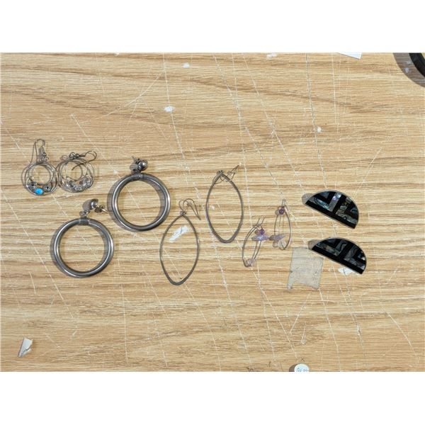 Lot of Earrings (1) Pair Possibly Silver from Mexico