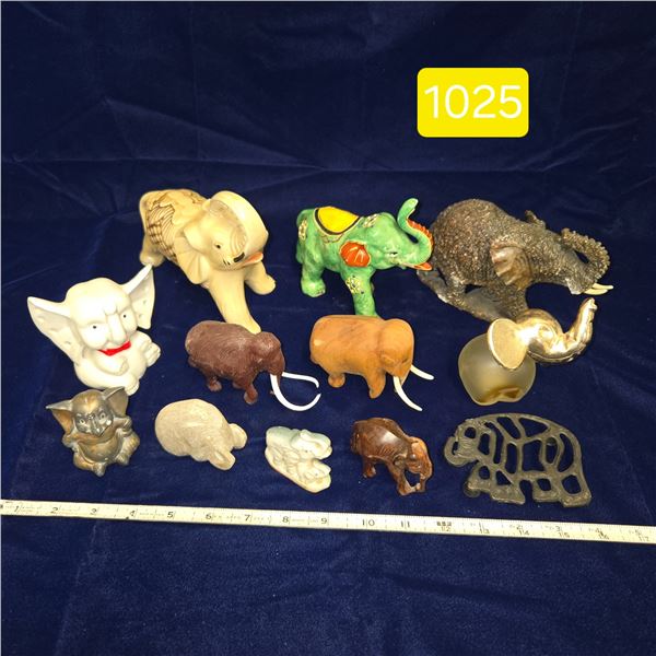 Various Elephant and Mammot Figurines