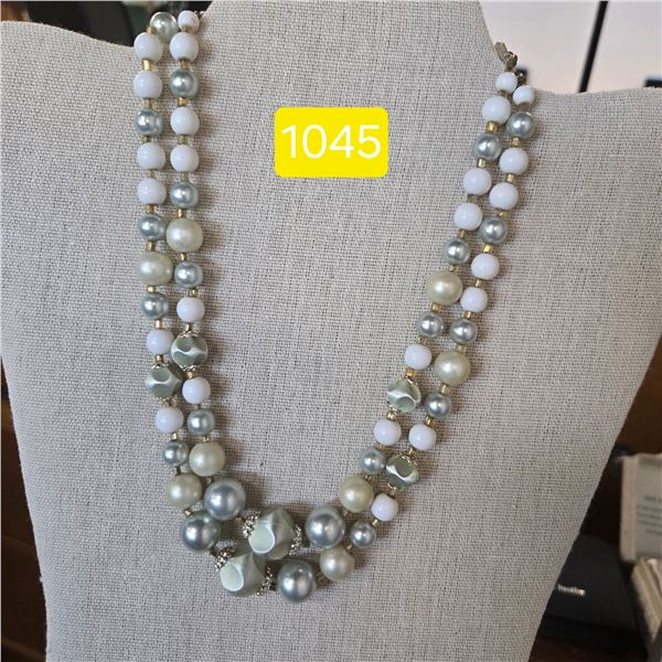 Vintage 2 Strand Beaded Necklace