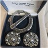 Image 2 : Celtic Pewter Brooch and Clip On Earrings
