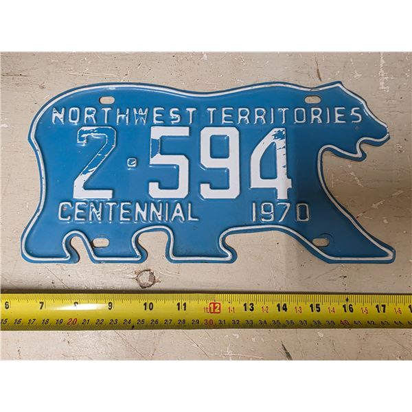 NWT 1970 cenntenial license plate