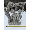Image 1 : Kids on a swing garden statue- 20"H