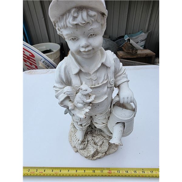 Boy with a watering can- broken- 15"H