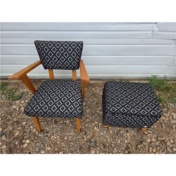 chair and foot stool- chair is 30"H and stool is 13"H