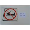 Image 1 : No snowmobiling sign - tin