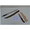 Image 1 : Butcher knife ( made in Watertown, Wis ) / Japenese stainless steel knife with sheath / Sharpening s