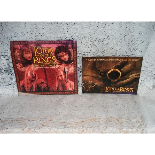 Unused 2003 Lord Of The Rings Calendar and Journey To Middle Earth