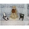 Image 2 : Victorian Style Doll Chair and Vintage Toy Horse